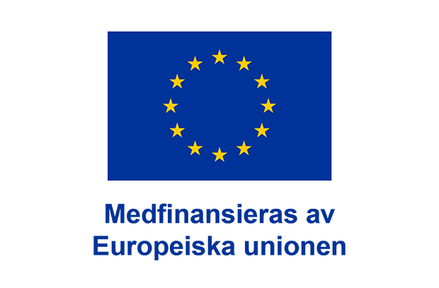 Eu-flagga med texten Medfinansieras av Europeiska unionen.