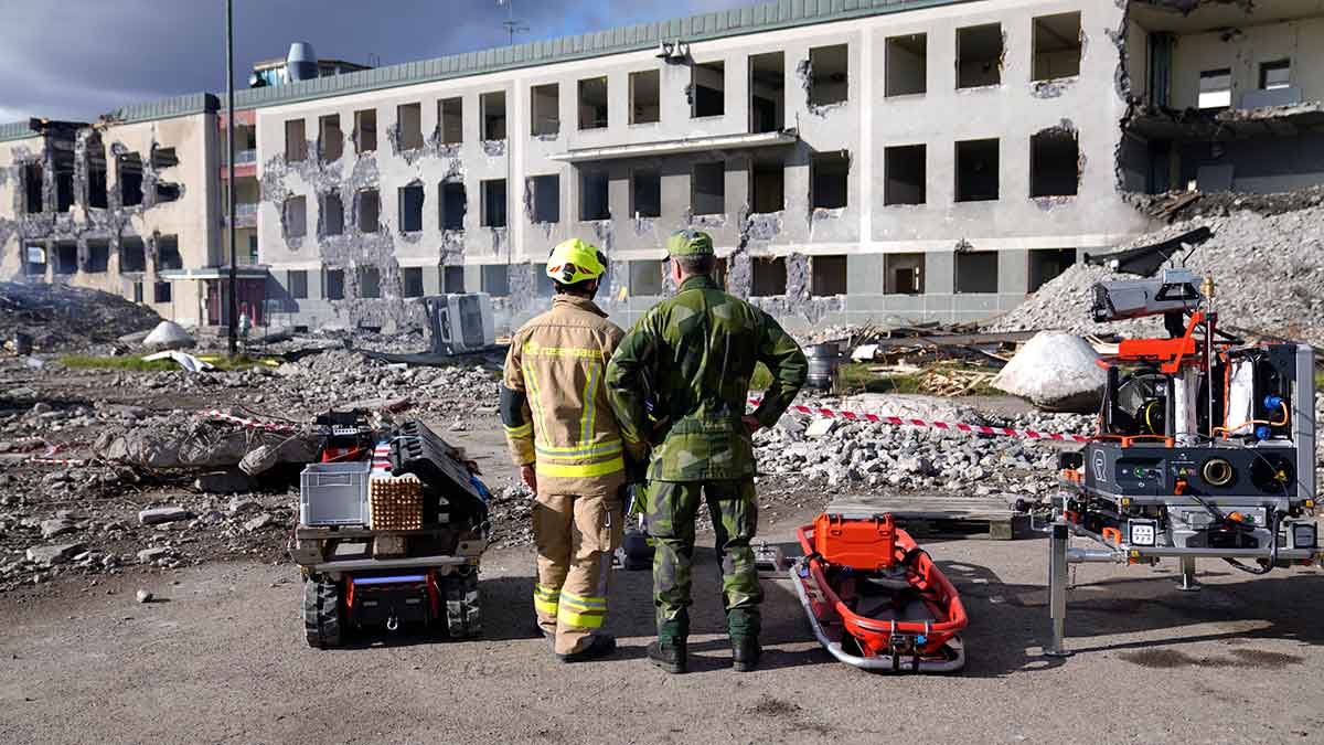 Robot som kan förflytta tungt materiel och arbetsmaterial.
