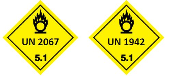 Varningsskyltar för ammoniumnotrat